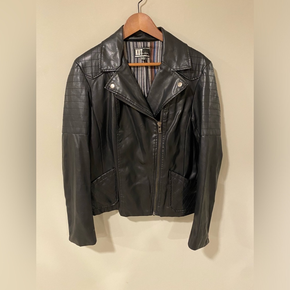 KUT from the Kloth Quinn Faux Leather Moto Jacket